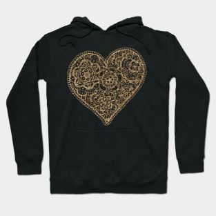 Golden sparkling heart Hoodie